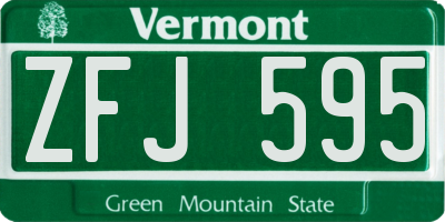 VT license plate ZFJ595