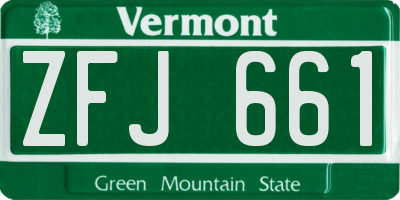 VT license plate ZFJ661