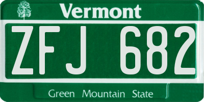 VT license plate ZFJ682