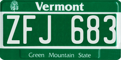 VT license plate ZFJ683