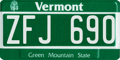 VT license plate ZFJ690