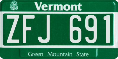 VT license plate ZFJ691