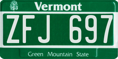 VT license plate ZFJ697