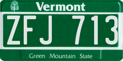 VT license plate ZFJ713
