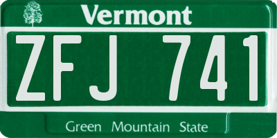 VT license plate ZFJ741