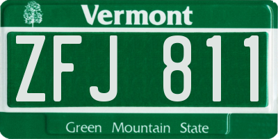 VT license plate ZFJ811