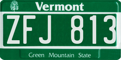 VT license plate ZFJ813