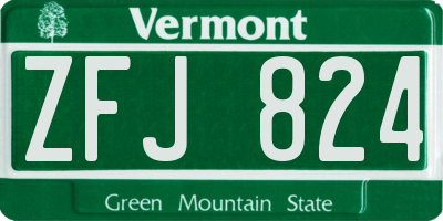 VT license plate ZFJ824
