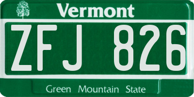 VT license plate ZFJ826