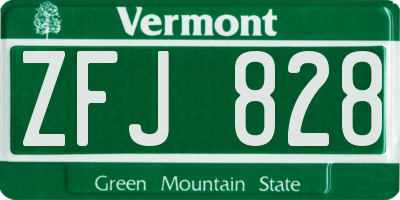 VT license plate ZFJ828