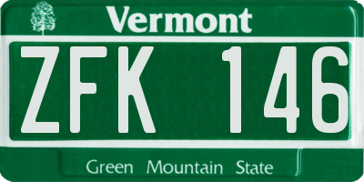 VT license plate ZFK146