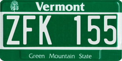 VT license plate ZFK155
