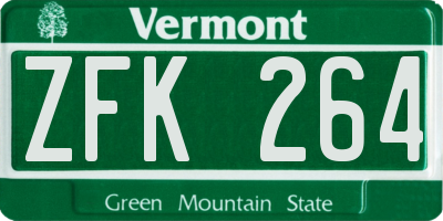 VT license plate ZFK264