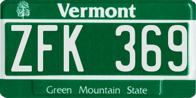 VT license plate ZFK369
