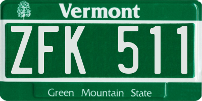 VT license plate ZFK511