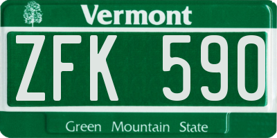 VT license plate ZFK590