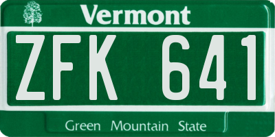 VT license plate ZFK641