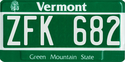 VT license plate ZFK682