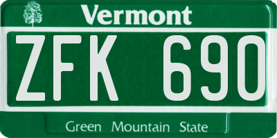 VT license plate ZFK690