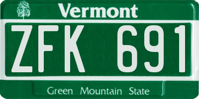 VT license plate ZFK691