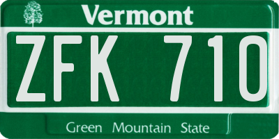 VT license plate ZFK710