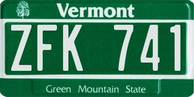 VT license plate ZFK741