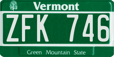 VT license plate ZFK746