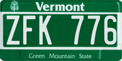VT license plate ZFK776
