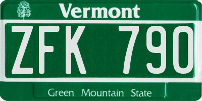 VT license plate ZFK790