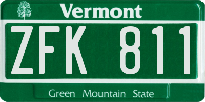 VT license plate ZFK811