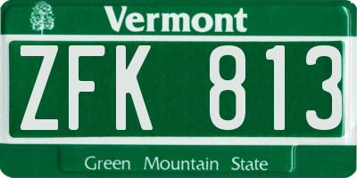 VT license plate ZFK813