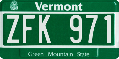 VT license plate ZFK971