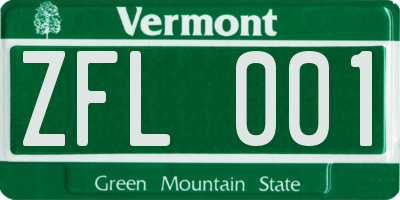 VT license plate ZFL001