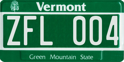 VT license plate ZFL004