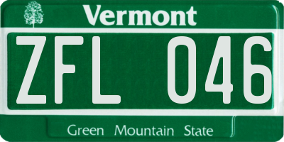 VT license plate ZFL046