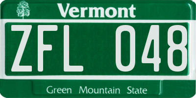 VT license plate ZFL048