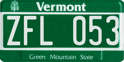 VT license plate ZFL053
