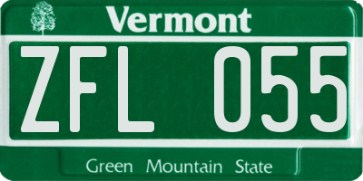 VT license plate ZFL055