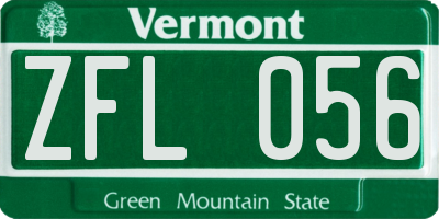 VT license plate ZFL056