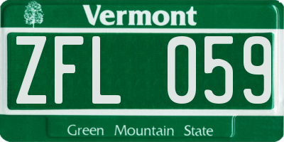 VT license plate ZFL059