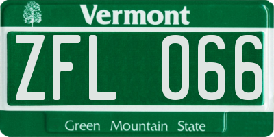 VT license plate ZFL066