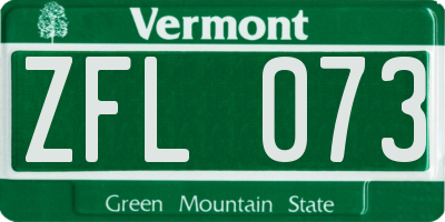 VT license plate ZFL073