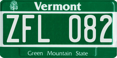VT license plate ZFL082
