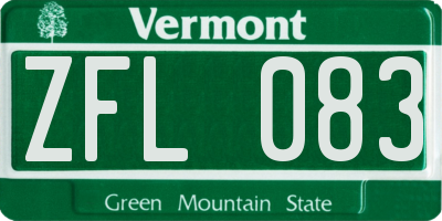 VT license plate ZFL083