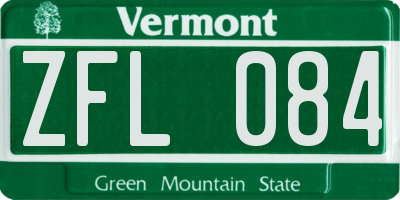 VT license plate ZFL084