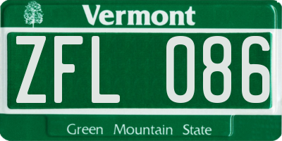 VT license plate ZFL086