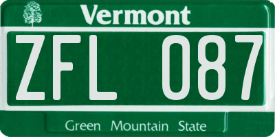 VT license plate ZFL087