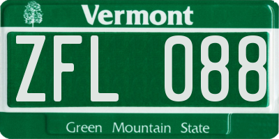 VT license plate ZFL088