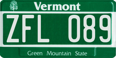 VT license plate ZFL089