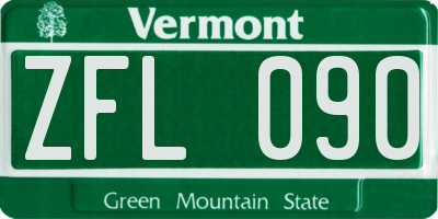 VT license plate ZFL090